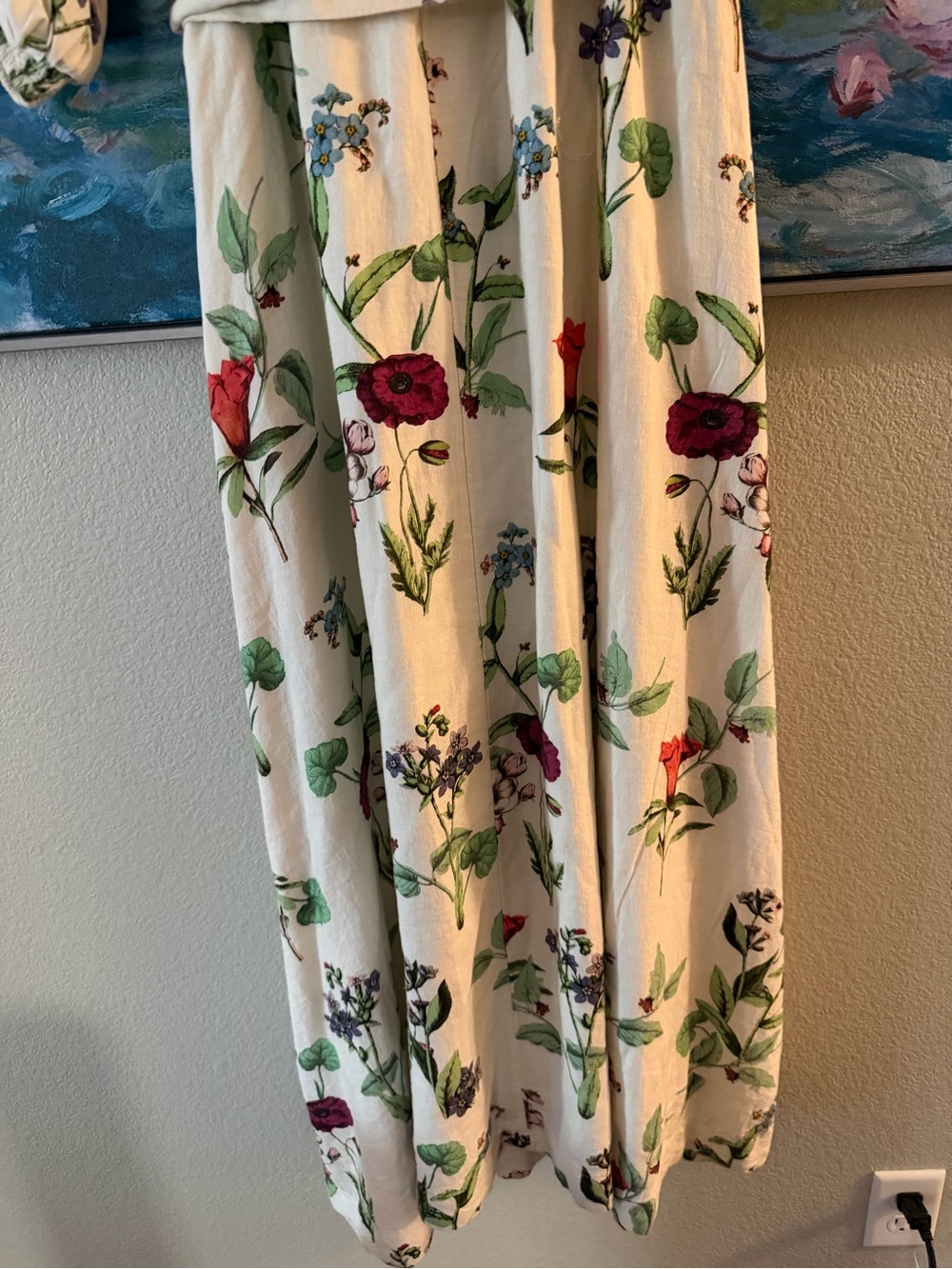 Maeve Cream Floral Tie-Waist Midi Dress - Picture 11 of 11